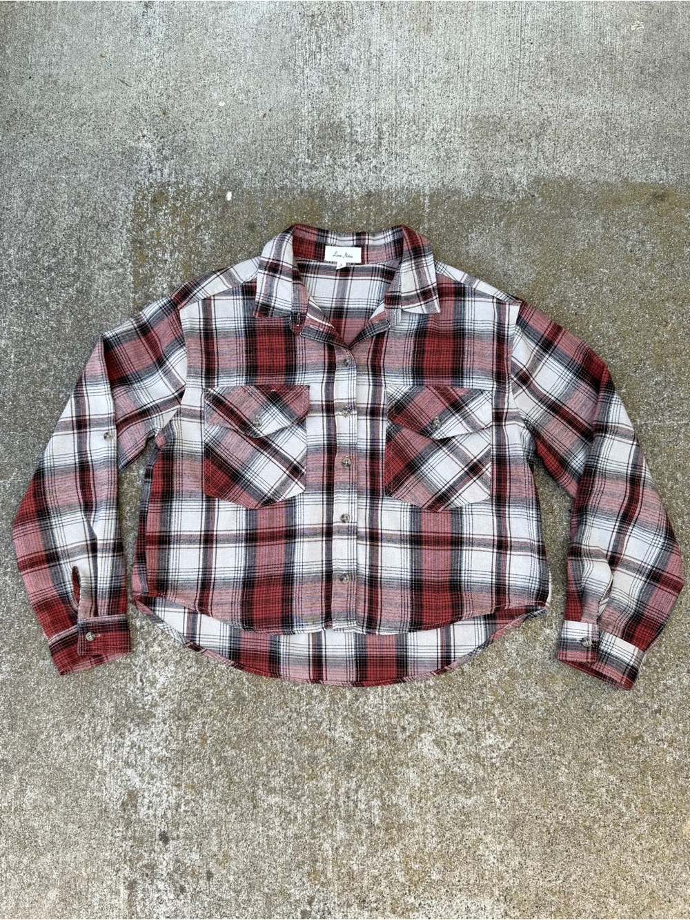 Love Notes Plaid Cropped Flannel